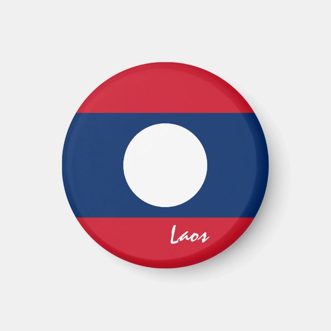 Imã Bandeira do Laos e Ásia - fãs de viagem/esportes (Frente)