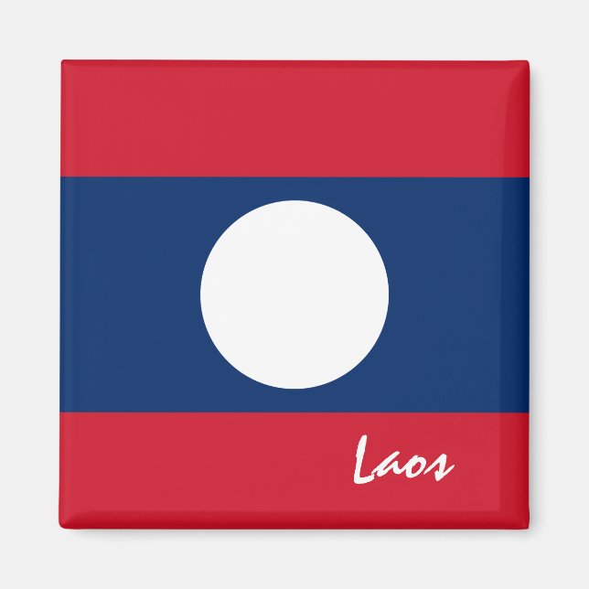 Imã Bandeira do Laos e viagem do Laos, férias/esportes (Frente)