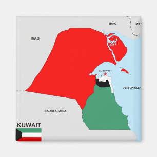 Imã bandeira do mapa do país de kuwait