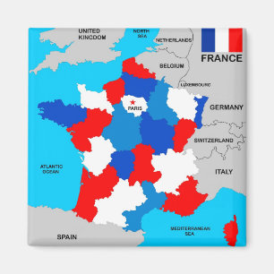 Imã bandeira do mapa político do país frança