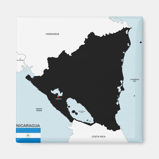Imã bandeira do mapa político do país nicaragua (Frente)
