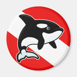 Imã Bandeira do mergulho da orca dos desenhos animados