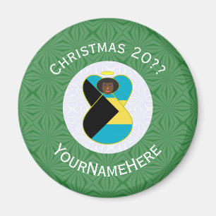 Imã Bandeira do Natal do Anjo Negro das Bahamas Person