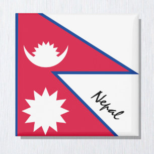 Imã Bandeira do Nepal e fãs de férias/esporte na Ás
