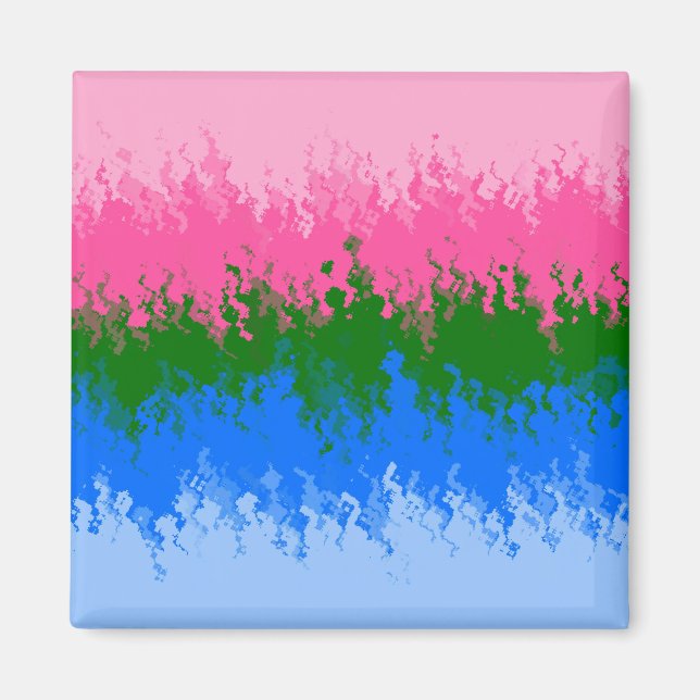 Imã Bandeira do Orgulho Abstrato Omnirromântico Trippy (Frente)