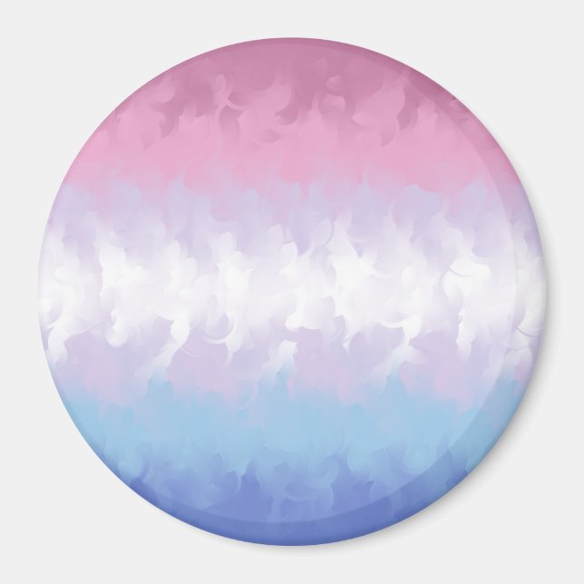 Imã Bandeira do Orgulho Bigênero Abstrato Pastel Boho  (Frente)