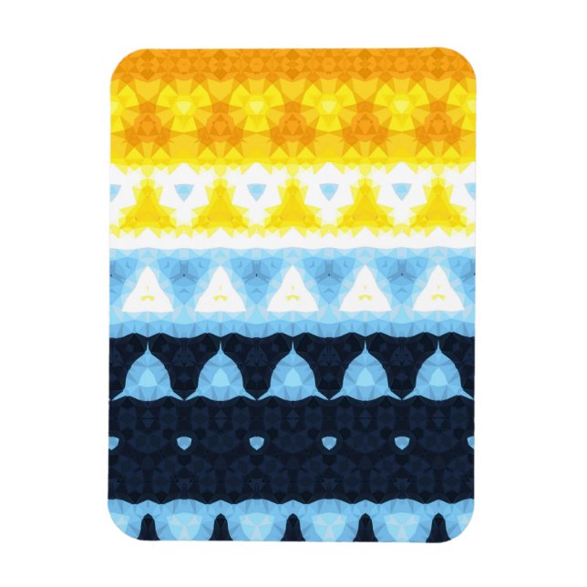 Ímã Bandeira do Orgulho Boho Groovy Geométrico Abstrat (Vertical)