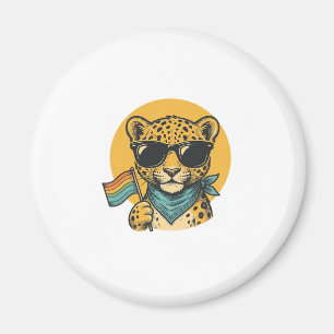 Imã Bandeira do Orgulho do Leopardo Arco-íris Design V