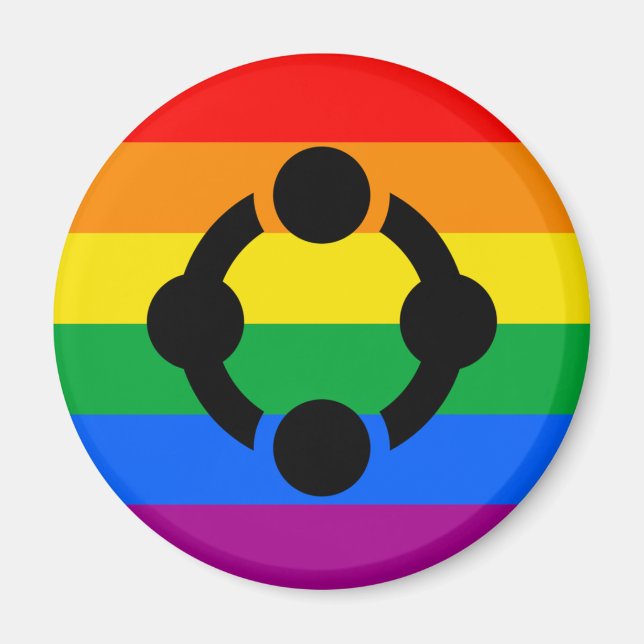 Imã Bandeira do Orgulho do Niche Arco-Íris (Frente)