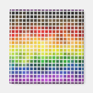 Imã Bandeira do Orgulho Gay Colorida Xadrez Boho Excên