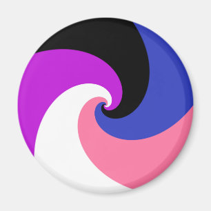 Imã Bandeira do Orgulho Genderfluid Abstrata Espiral B