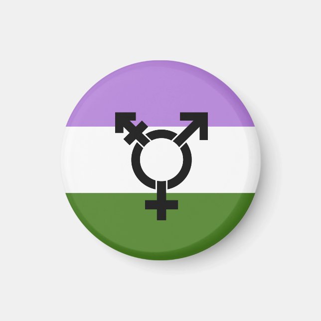 Imã Bandeira do Orgulho Genderqueer (Frente)