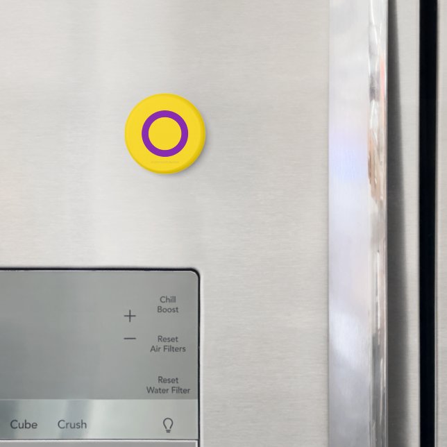 Imã Bandeira do orgulho intersexo SlipperyJoe's fundo  (In Situ (Fridge))
