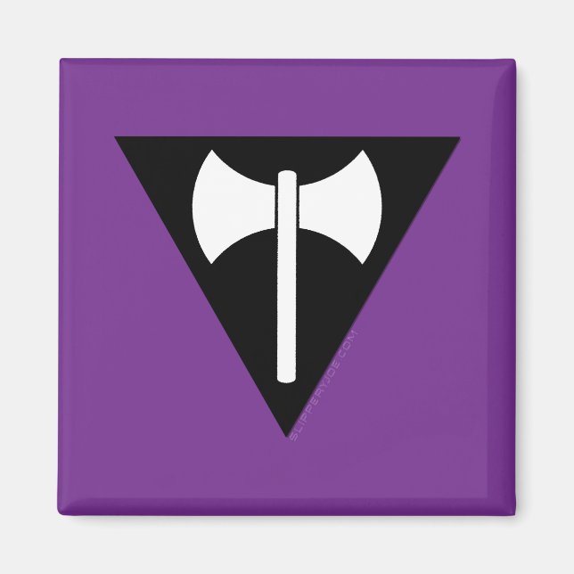 Imã Bandeira do Orgulho Lésbico SlipperyJoe's Labrys m (Frente)