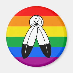 Imã Bandeira do Orgulho LGBTQ+ com Duas Espíritos