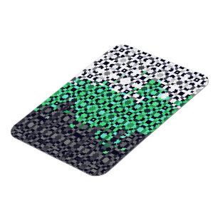 Ímã Bandeira do Orgulho Neutrois Abstrata Pixelada Tri