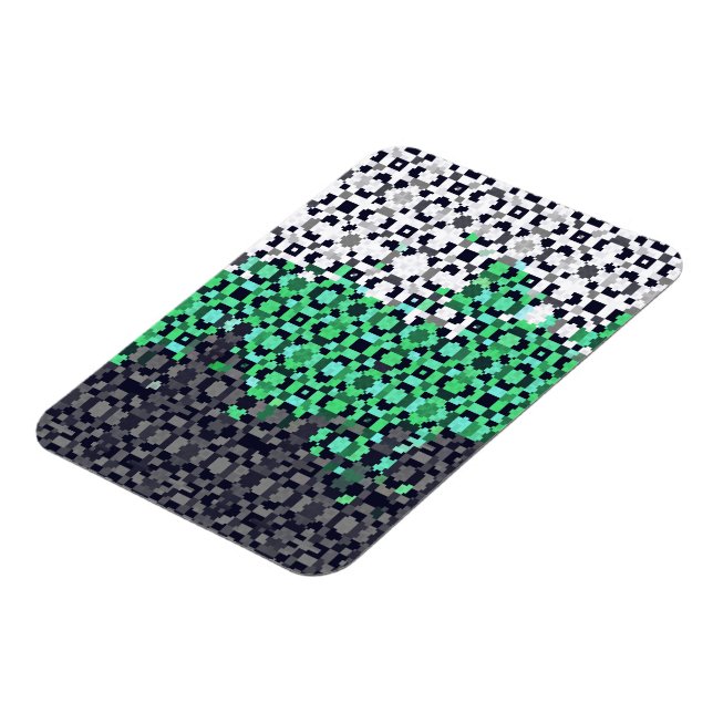 Ímã Bandeira do Orgulho Neutrois Abstrata Pixelada Tri (Left Side)