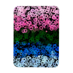 Ímã Bandeira do Orgulho Omniromântico Floral Fofo Retr