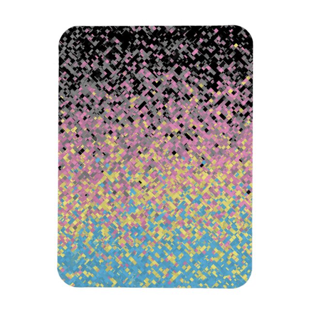Ímã Bandeira do Orgulho Poligênero Trippy Funky Pixela (Vertical)