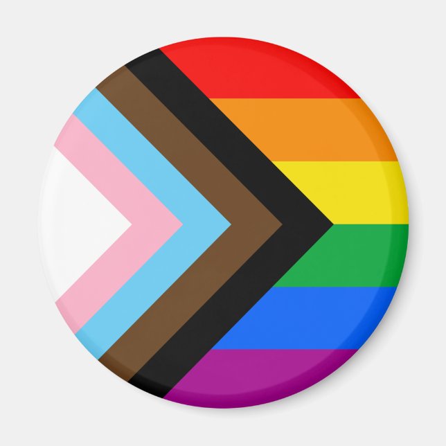 Imã Bandeira do Orgulho Progressivo LGBTQ+ (Frente)