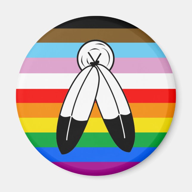 Imã Bandeira do Orgulho Progressivo LGBTQ+ Two-Spirit (Frente)
