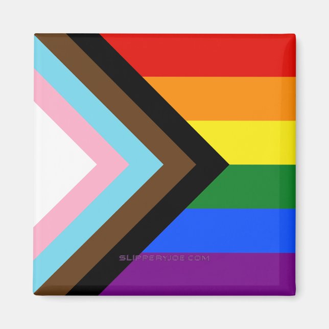 Imã Bandeira do Orgulho Progressivo SlipperyJoe's seis (Frente)