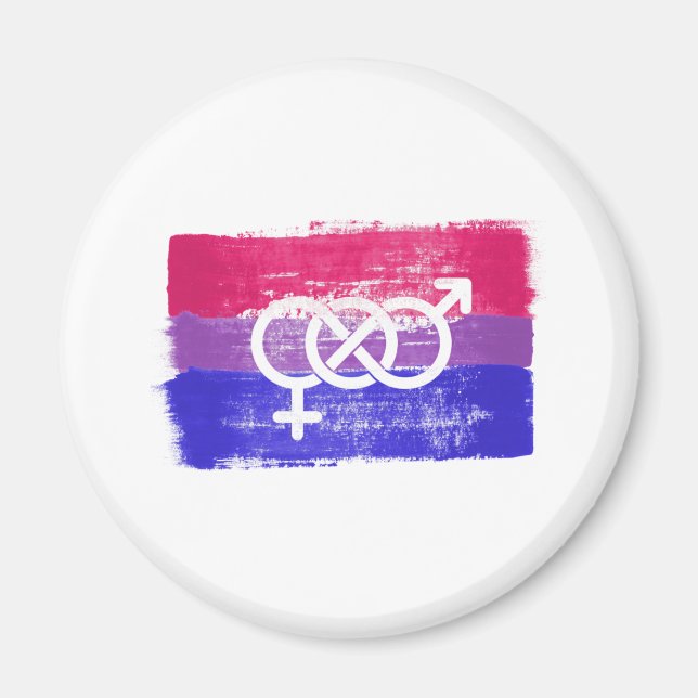IMÃ BANDEIRA DO ORGULHO SÍMBOLO BISSEXUAL PINTADA (Frente)