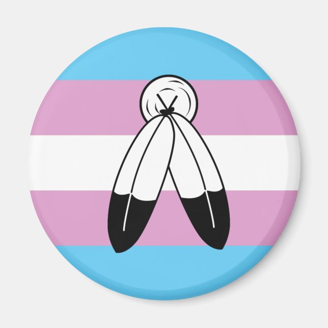 Imã Bandeira do Orgulho Trans Gêmeo Espírito (Frente)