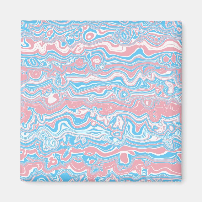 Imã Bandeira do Orgulho Trans Trippy Boho Groovy Listr (Frente)
