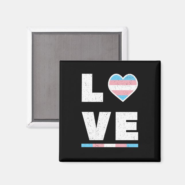 Imã Bandeira do Orgulho Transgênero LGBT Distressed Gr (Front/Back)