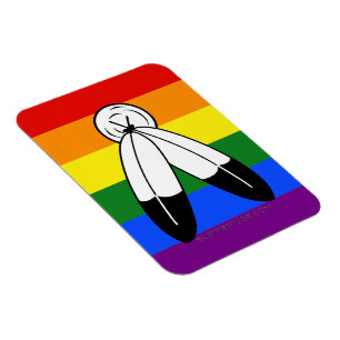 Ímã bandeira do orgulho two-spirit de SlipperyJoe simb