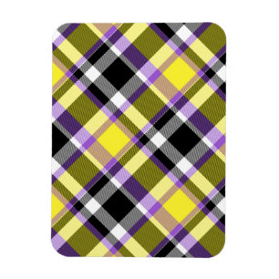 Ímã Bandeira do Orgulho Xadrez Não Binário Boho Ecléti