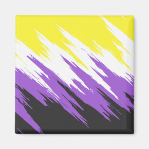 Imã Bandeira do Orgulho ZigZag Abstrato Grunge Funky N