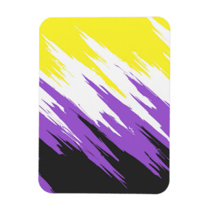 Ímã Bandeira do Orgulho ZigZag Funky Grungy Abstrato N