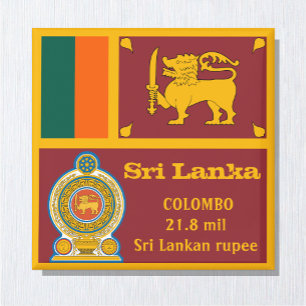 Imã Bandeira do Sri Lanka & Vajra Emblem, fãs de viag