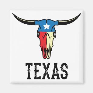 Imã Bandeira do Texan do crânio de Texas Bull Longhor