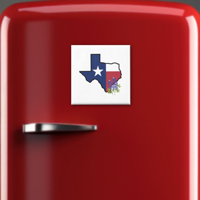 Imã Bandeira do Texas com Bluebonnet de Flor do Estado (Criador carregado)