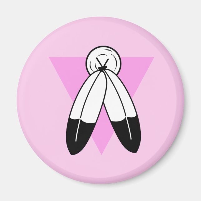 Imã Bandeira do Triângulo Rosa Two-Spirit (Frente)