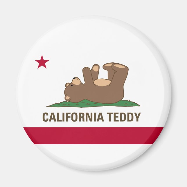 Imã Bandeira do Urso de Teddy da Califórnia (Frente)