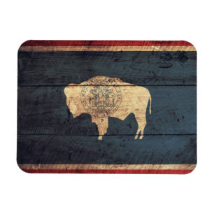 Ímã Bandeira do velho Wood Wyoming