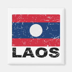 Imã Bandeira do vintage de Laos