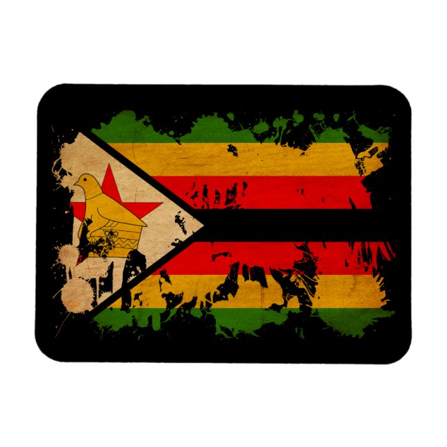 Ímã Bandeira do Zimbabué (Horizontal)