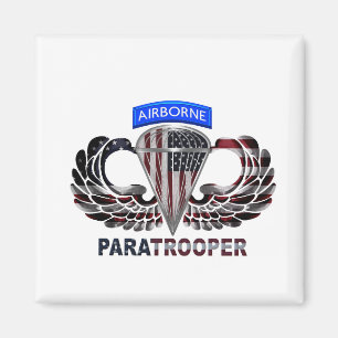Imã Bandeira dos EUA com Asas e Paraquedistas