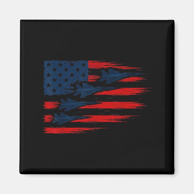 Imã Bandeira dos EUA com Jatos de Caça Desfile Patriót (Frente)