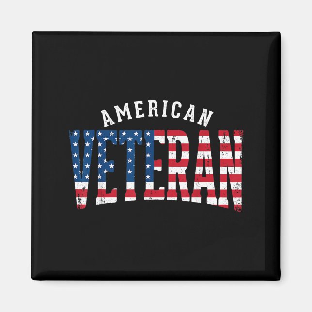 Imã Bandeira dos EUA de Veterano Americano (Frente)