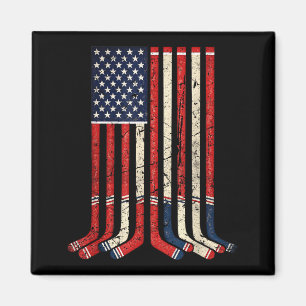 Imã Bandeira dos EUA hóquei sticks patriótico jogador
