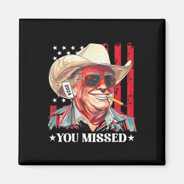 Imã Bandeira dos EUA Trump Cowboy Ocidental Você Perde (Frente)