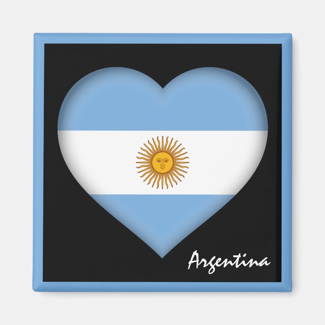 Imã Bandeira e coração argentino, feriado argentino/es (Frente)