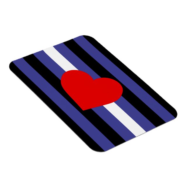 Ímã Bandeira e Coração do Orgulho de Couro (Lado Direito)