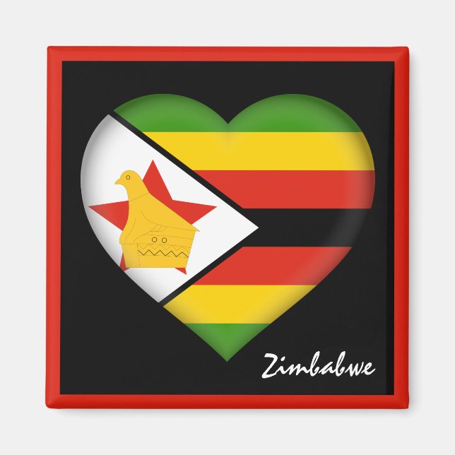 Imã Bandeira e Coração do Zimbábue, feriado africano/e (Frente)
